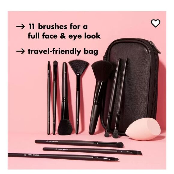 ELF Full Face & Eye Makeup Brush Set w/Travel Case - Picture 3 of 14